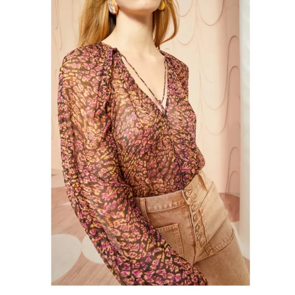NWT Ulla Johnson Silk Printed Blouse